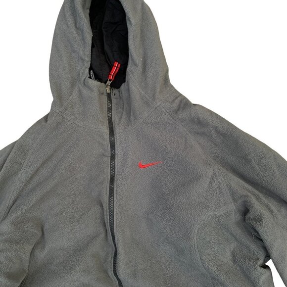 VINTAGE Nike Reversible Fleece Jacket Gray/Black XL - Picture 8 of 15